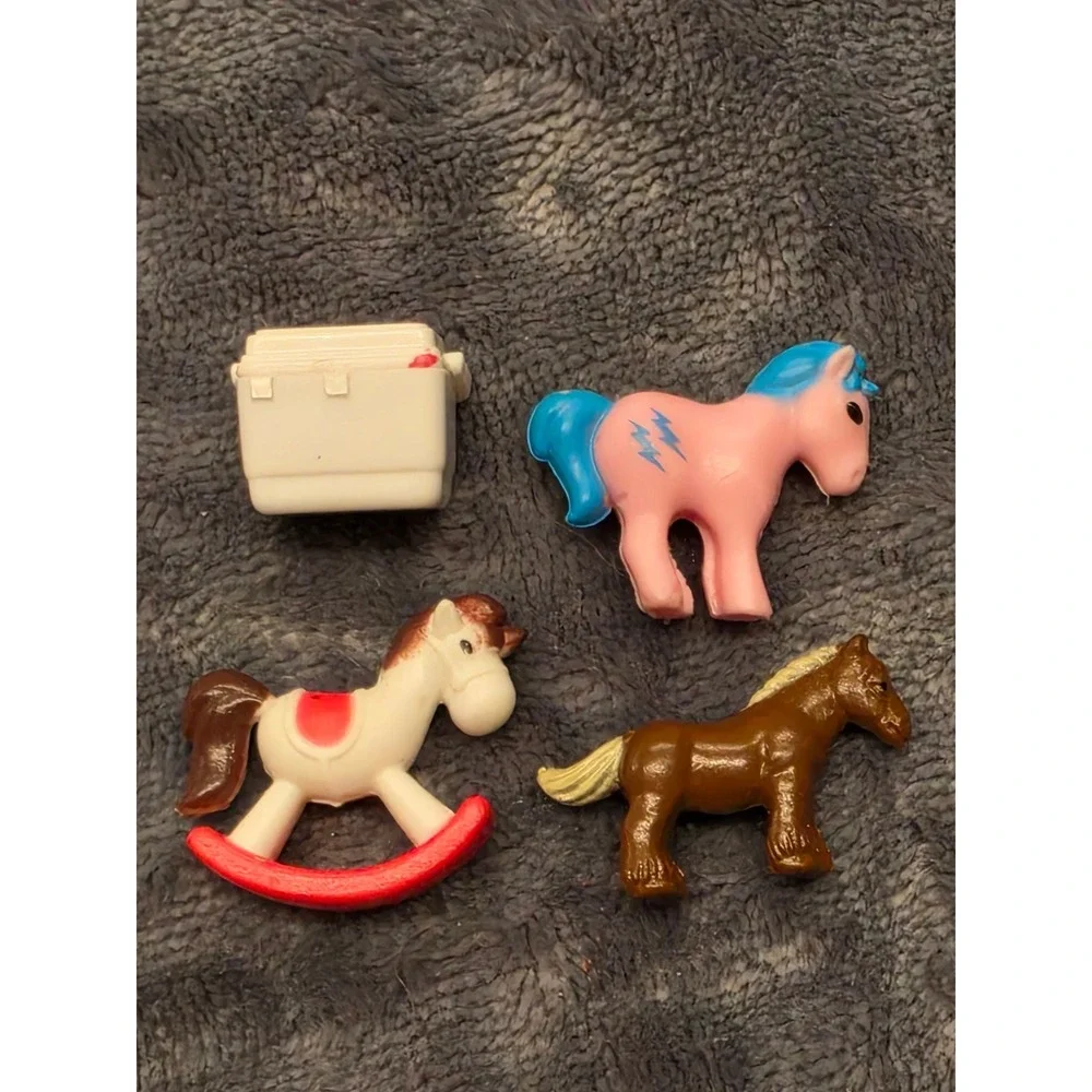 Vintage Miniature Horse Toy Lot  Rocking Horse Brown Horse cooler My Little Pony